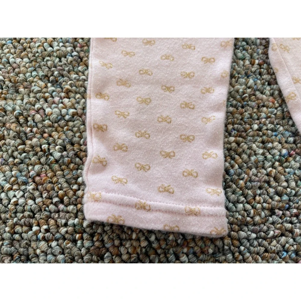 Carter's Pink‎ & Gold Bow Leggings 6M